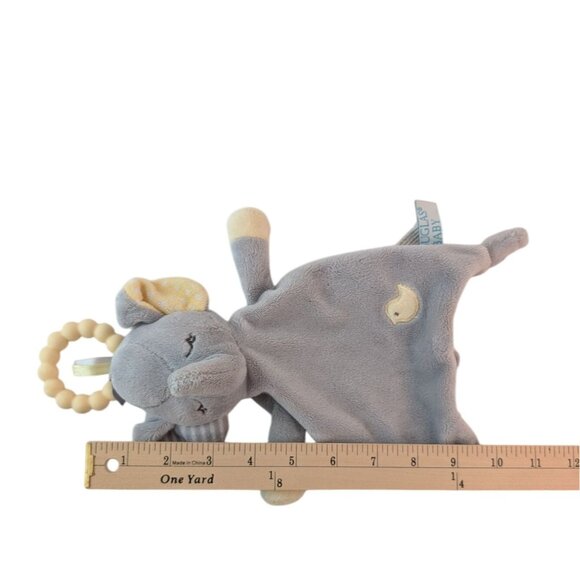 Douglas Baby Gray Elephant Lovey Baby Security Blanket Yellow Bird Teether - Picture 6 of 6